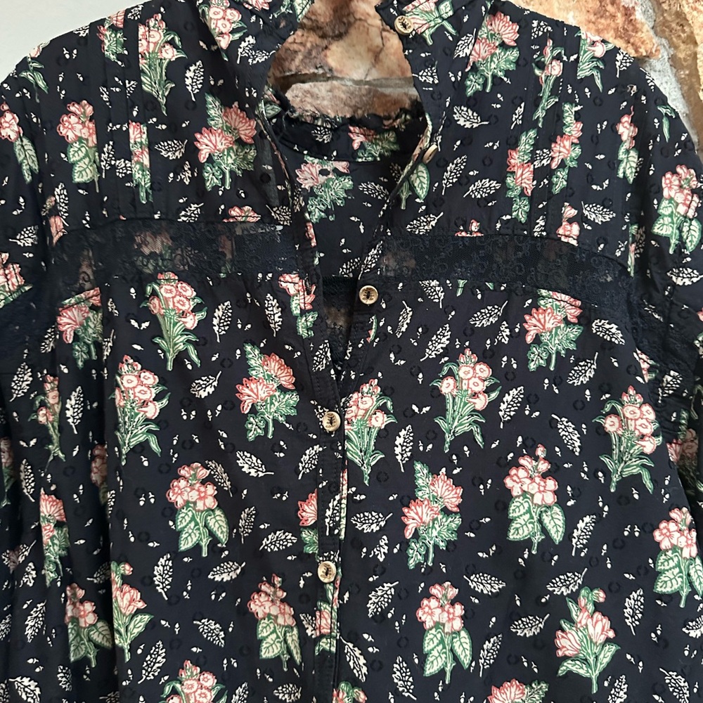 Anthropologie Pilcro Swing Floral Black Dress - Picture 5 of 6